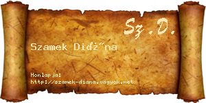 Szamek Diána névjegykártya